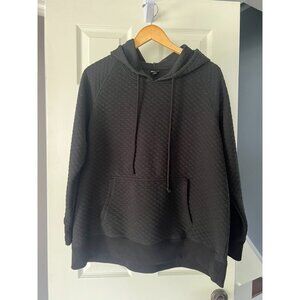 DbSunday Black Textured Hooded Pullover Sweatshirt Women’s 1X Kangaroo Pocket
